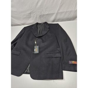 Zanieri Blazer Mens 52 Black Wool Cashmere Mario Zegna Sport Coat Italy NWT